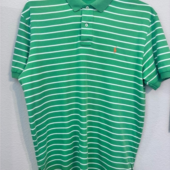 Ralph Lauren Other - Polo by Ralph Lauren Green and White Striped Polo Shirt Medium 100% cotton
